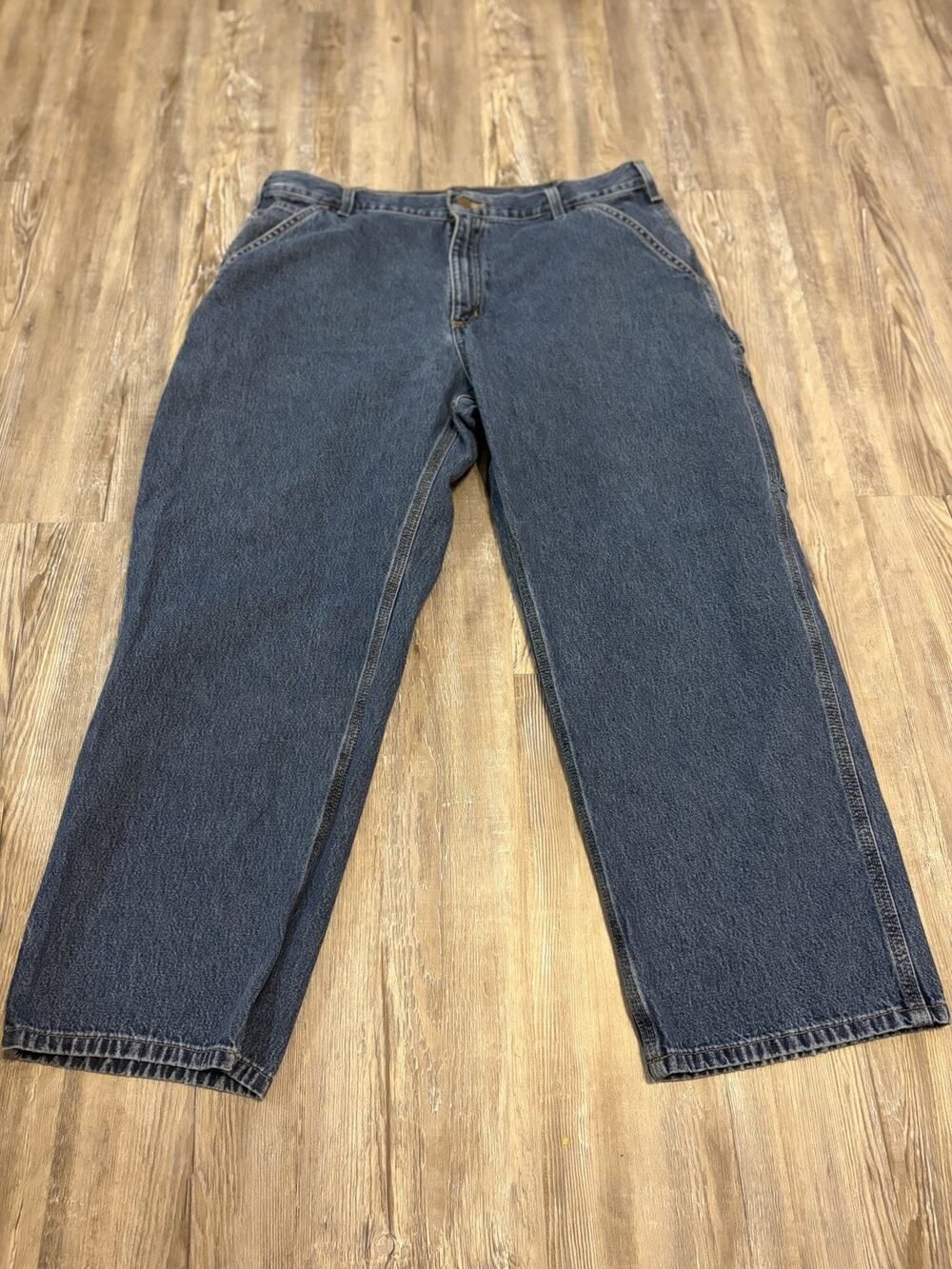 Carhartt Carpenter Jeans Men’s 36x28 Relaxed Fit Blue Denim Work Pants Dungaree